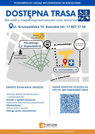 Podkarpacki Urząd Wojew&oacute;dzki w Rzeszowie Wydział Paszport&oacute;w, ul. Grunwaldzka 15